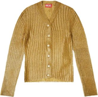 Diesel Cardigan in maglia a coste - Marrone