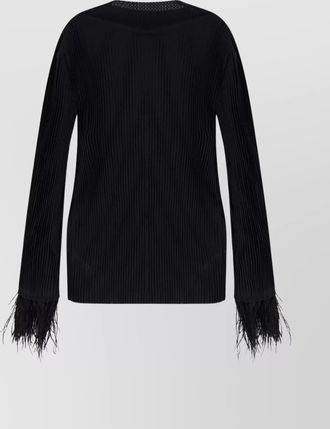 HUGO BOSS long sleeve knitwear featuring feather cuffs