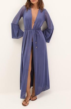 Vix Lysa Long Sleeve Cover-Up in Blue at Nordstrom, Size X-Small