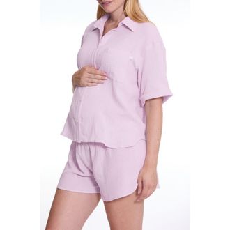 Cache Coeur Maternity Pajama Set Ice Cream in Lilac at Nordstrom, Size X-Large