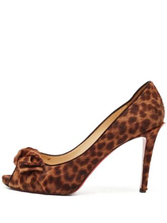 Christian Louboutin 1162097 Brown - women - Leather/Leather/Calf Hair - 40