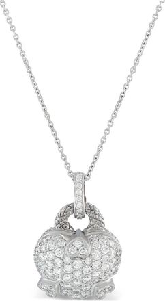 Judith Ripka diamond heart-pendant necklace - Silver