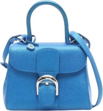 Delvaux Pre-owned Brillant PM Leather 2way Handbag - Dames - Vintage Handtas - Blauw - ONE Size - Leer - Vintage