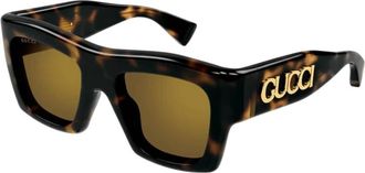 Gucci Brown with Light Gold Mirror Square Ladies Sunglasses GG1772S 007 52