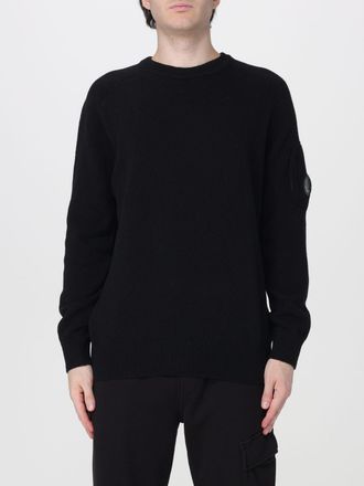 C.P. Company C. P. COMPANY Wool Blend Crew Neck Jumper with Logo and Ribbed Trims