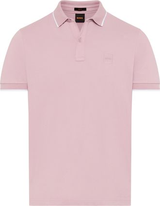 Boss Orange by Hugo Boss Poloshirt BOSS ORANGE Passertip, Herren, Gr. 4XL, light, pastel lila539, Piqu&eacute;, Obermaterial: 95% Baumwolle, 5% Elasthan, slim fit h&uuml;ftbedeckend, V-Au
