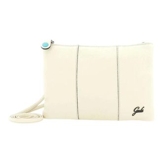 Gabs Tassen, Dames, Wit, ONE Size, Leer, Ivoor Leren Schoudertas met Rits