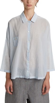 PDR Phisique Du Role Loose-Fit Cotton Muslin Shirt with Classic Collar