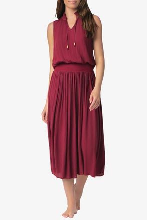 Helen Jon Sleeveless Smocked Dress in Merlot at Nordstrom, Size X-Small