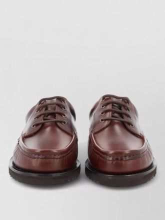 Paraboot leather boat shoes
