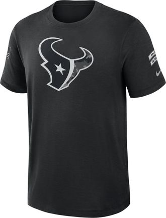Nike Houston Texans Salute to Service Slub Nike Mens Dri-FIT NFL T-Shirt in Black | 34900AA2D-AEG