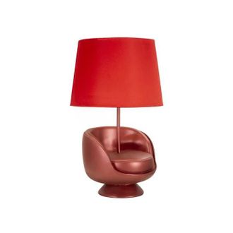 Charme 1921 L&aacute;mpara De Mesa Haobosic Retro Roja 40 W 26 Cm