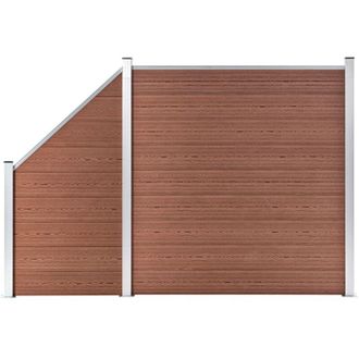 vidaXL Vidaxl - Pannelli Recinzione 1 Quadrato 1 Inclinato 273x186 cm Marrone