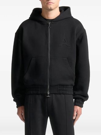 Mani&egrave;re De Voir Kevin embossed-logo zip-up hoodie - Black