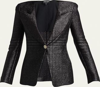 Giorgio Armani Metallic Rafia Motif Blazer