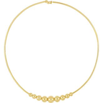 Bony Levy 14K Gold Beaded Choker Necklace in 14K Yellow Gold at Nordstrom, Size 17