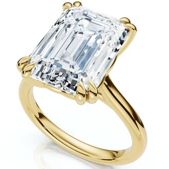 Pompeii3 Certified 6Ct Emerald Cut Diamond Solitaire Ring 14k Gold Lab Grown