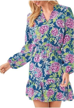 Lilly Pulitzer Axton Dress Womens Dress Dahlia Licious : 12, Linen/Lyocell/Nylon