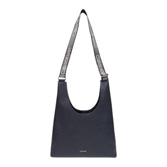 Calvin Klein Shoulder Bags, female, Black, Size: ONE SIZE Logo Strap Shoulder Bag