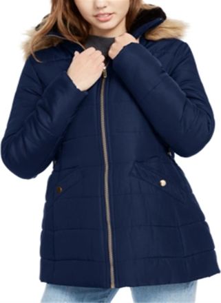 Celebrity Pink Jeans Celebrity Pink Womens Faux Fur Solid Coat Blue Size X-Small