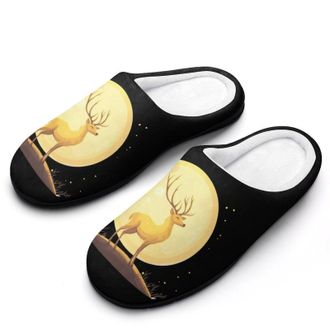 Generic Wilderness Deer Hunting Womens Slippers Warm House Slippers Indoor House Shoes with Anti-Skid Rubber Sole