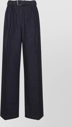 Dries Van Noten denim high-rise wide-leg trousers