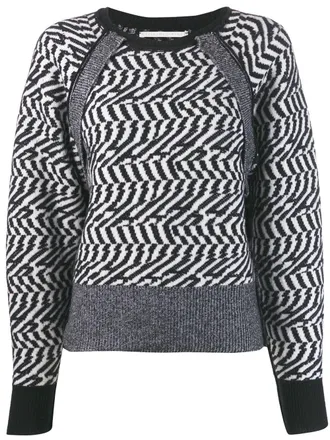 Stella McCartney Sweater met visgraat motief - Zwart