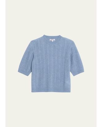 Veronica Beard Shana Cable-Knit Crewneck Sweater