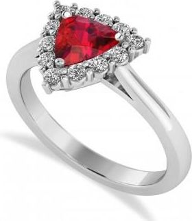 Allurez Diamond & Ruby Trillion Cut Ring 14k White Gold (1.79ct)