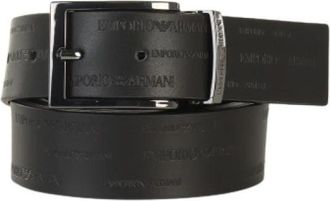 Emporio Armani Omkeerbare Leren Riem - Heren - Riemen - Zwart - ONE Size - Leer - Accessoires