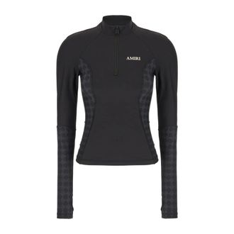 Amiri Long Sleeve Training Tops, female, Black, Size: XS MA Quad Long Sleeve Zip Top