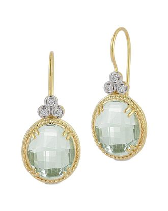 I.Reiss Company 14K 7.52 Ct. Tw. Diamond & Green Amethyst Drop Earrings