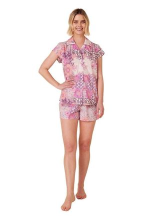 The Cats Pajamas Luxe Pima Short Print Set in Piper at Nordstrom, Size Small