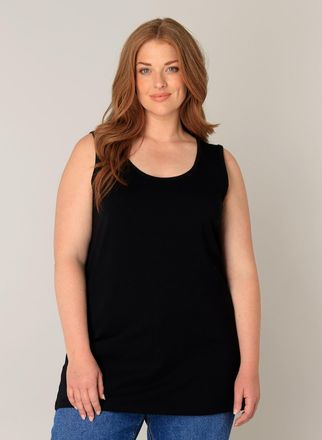 Base Level Curvy Longtop BASE LEVEL CURVY, Damen, Gr. 54/56, schwarz, Jersey, Obermaterial: 94% Baumwolle, 6% Elasthan, unifarben, Basic, normal Po-bedeckend, Rundhals