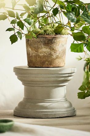 Terrain Cement Pedestal Plant Stand, Round