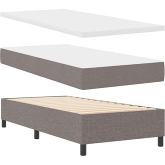vidaXL Box Spring Bed with Mattress Taupe 80 x 200 cm Fabric vidaXL