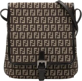 Fendi Pre-owned Cross Body Bags, female, Brown, Size: ONE SIZE Pre-owned Leather Cross Body Bag
