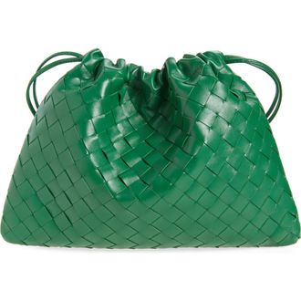 Bottega Veneta Medium Dustbag Intrecciato Leather Shoulder Bag in Jungle-Gold at Nordstrom