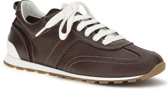 Brunello Cucinelli Womens Leather Sneakers Burgundy