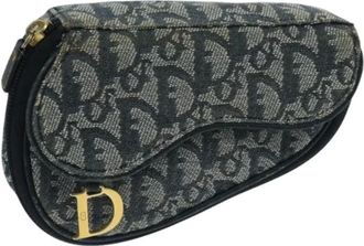 Dior Pre-owned Mini Bags, female, Blue, Size: ONE SIZE Pre-owned Trotter Canvas Pouch