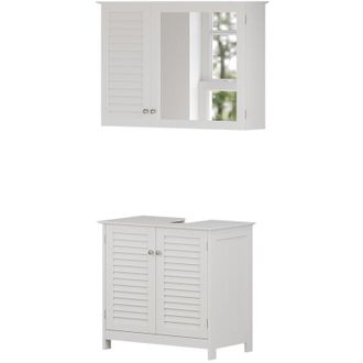 Vicco Set di mobili da bagno Riad, Bianco, 2 parti