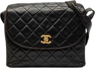 Chanel Borsa a spalla Pre-owned Matelass&eacute; con logo Coco in pelle di agnello - - Pre-owned - Donna - Nero - ONE SIZE