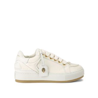 Kurt Geiger Womens Leather Southbank Tag Sneakers - White - Size UK 7