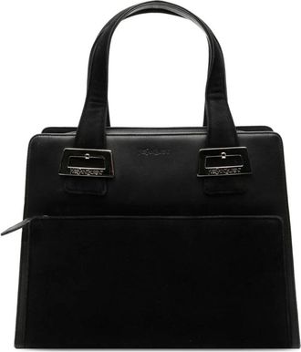 Saint Laurent Pre-owned Handbags, female, Black, Size: ONE SIZE Pre-owned Vintage Leather and Suede Tote Bag