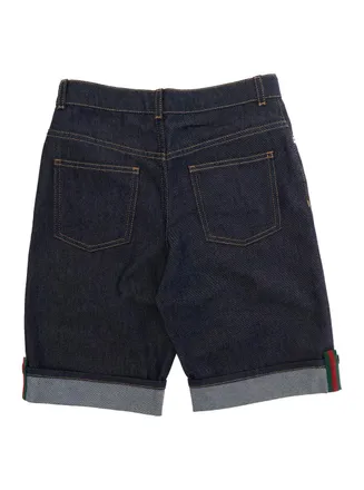 Gucci Logo Cotton Bermudas - Navy