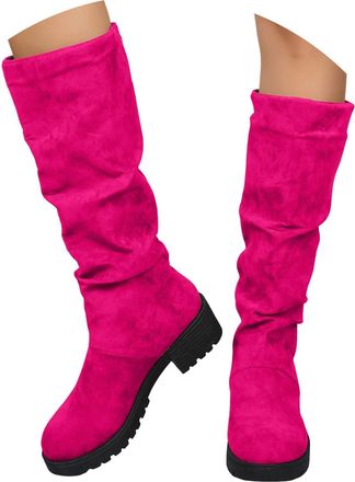 Generic Wide Fit Boots For Women uk Knee-High Womens Block Heel Long Shaft High Slip Comfortable Long Slip-On Shoes Winter Non-Slip Half Autumn Winter