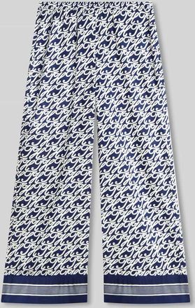 Tommy Hilfiger Wide Leg Hose aus Baumwoll-Seide-Mix in Ecru, Gr&ouml;&szlig;e XL