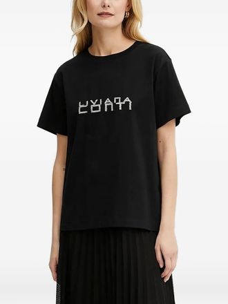 Liviana Conti embroidered-logo short-sleeve T-shirt - Black