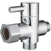 OEM V&aacute;lvula Desviadora De Lat&oacute;n Macizo De 3 V&iacute;as, Adaptador En T De 3/8-12/17 Para Inodoro, Cromo-crezuo