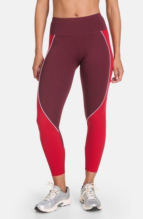 Sweaty Betty Power 7/8 Workout Pocket Leggings in Garnet Red/Pepperred White at Nordstrom, Size X-Small